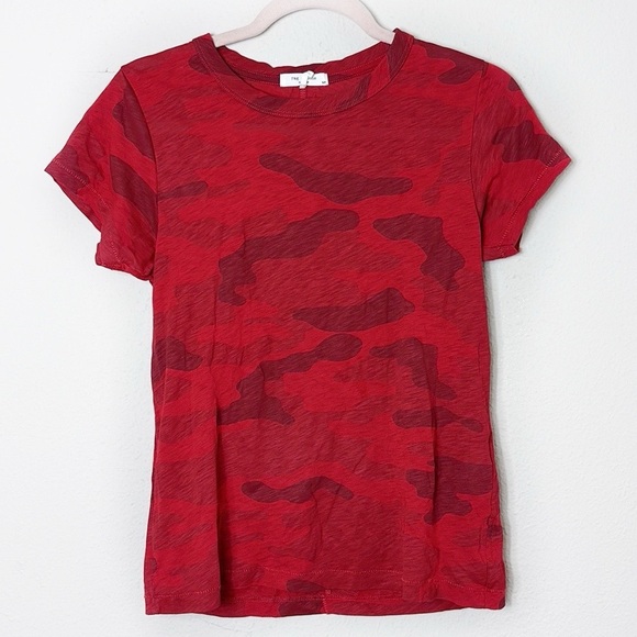 Rag and Bone Red Camo Short Sleeve Tee Shirt Size Small - Picture 12 of 13